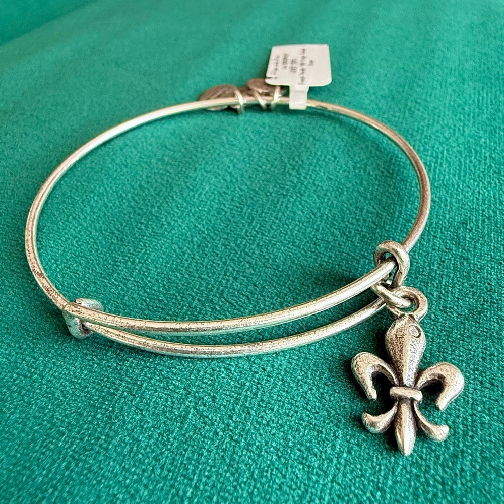 Alex and Ani fleur-de-lys charm bracelet